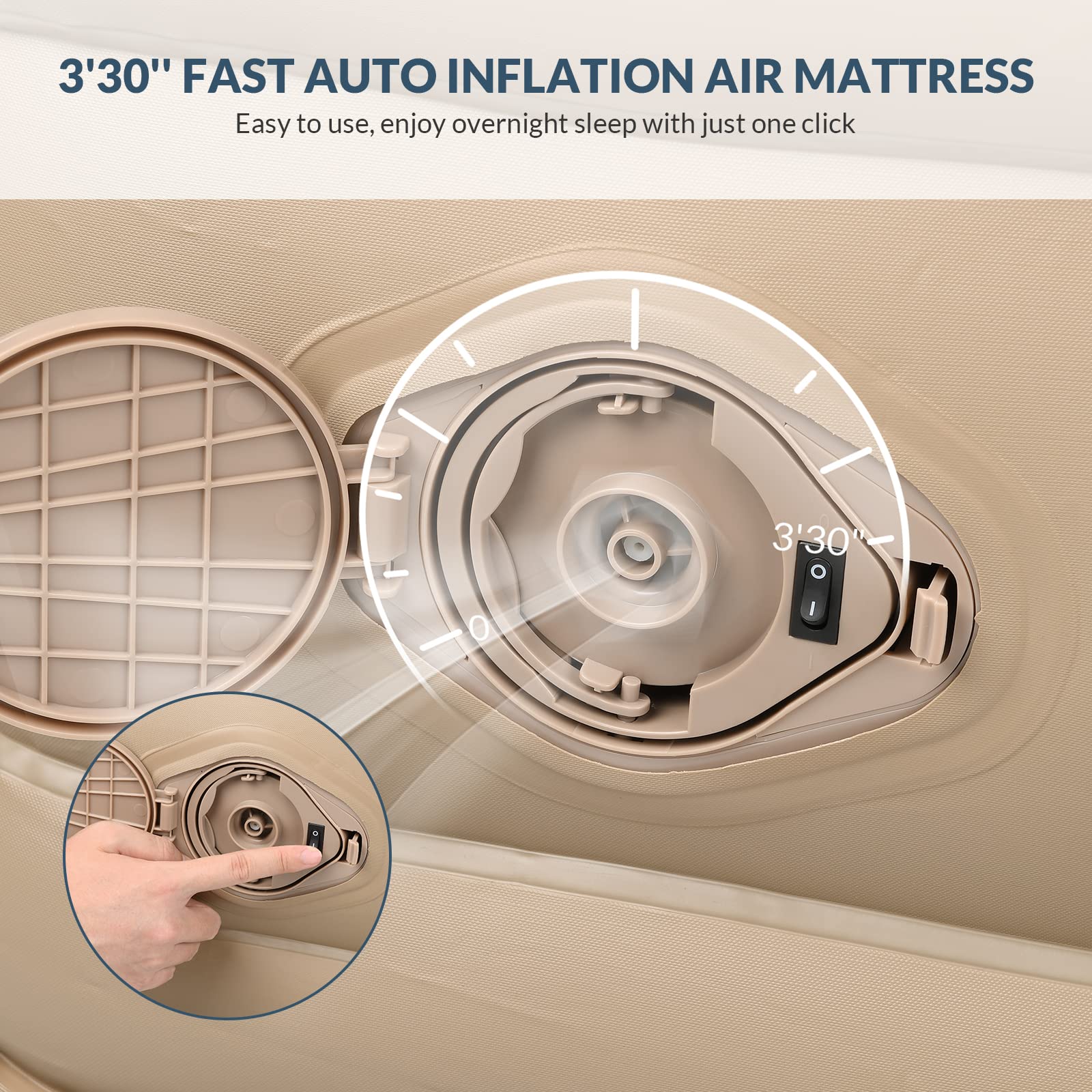 Luftbett 1 Person, Aufblasbare Matratze Aufblasbares Bett 190 x 100 x 40cm, Selbstaufblasend Gästebett mit eingebauter elektrischer Pumpe, air Mattress aufblasbare matratze zum schlafen