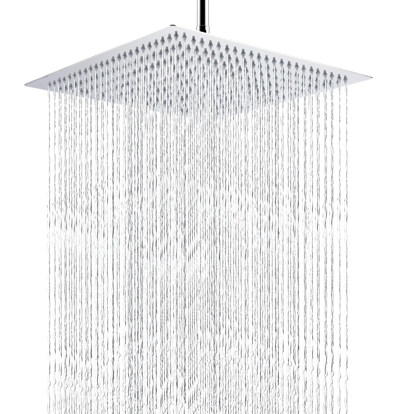 Rain Shower Head - Markcco 16'' Large Rainfall Shower Head Made of 304 Stainless Steel - Perfect Replacement for Your Bathroom Square Shower Heads (Chrome)