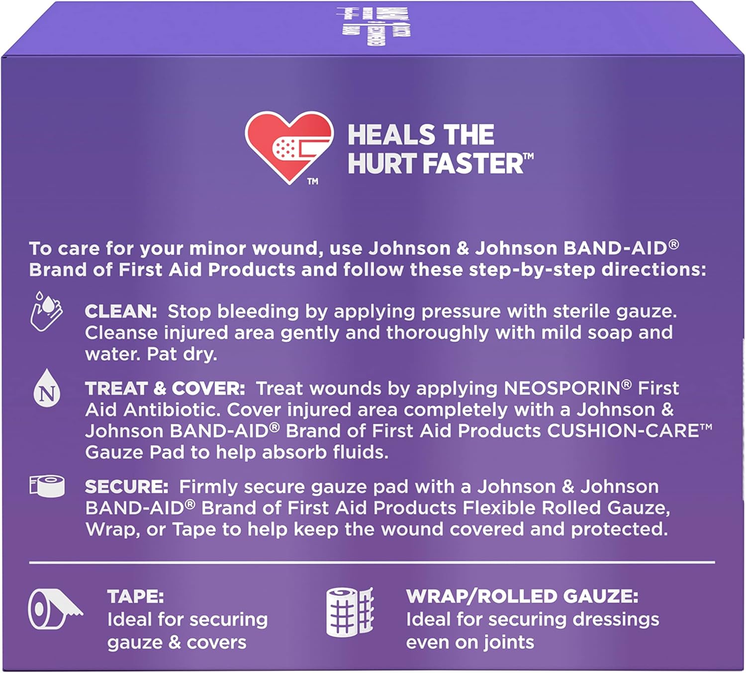BAND-AID First Aid Gauze Pads, 2 in x 2 in, 25 ea : Health & Household
