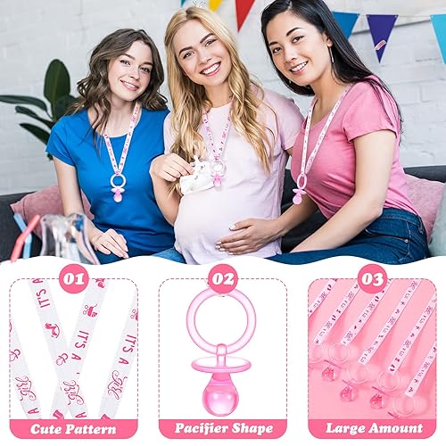 Miniatura 9 de Junkin 60 piezas de chupetes de baby shower, chupetes acrílicos para bebé, regalos de fiesta, chupetes, collar para niñas y niños, decoración de