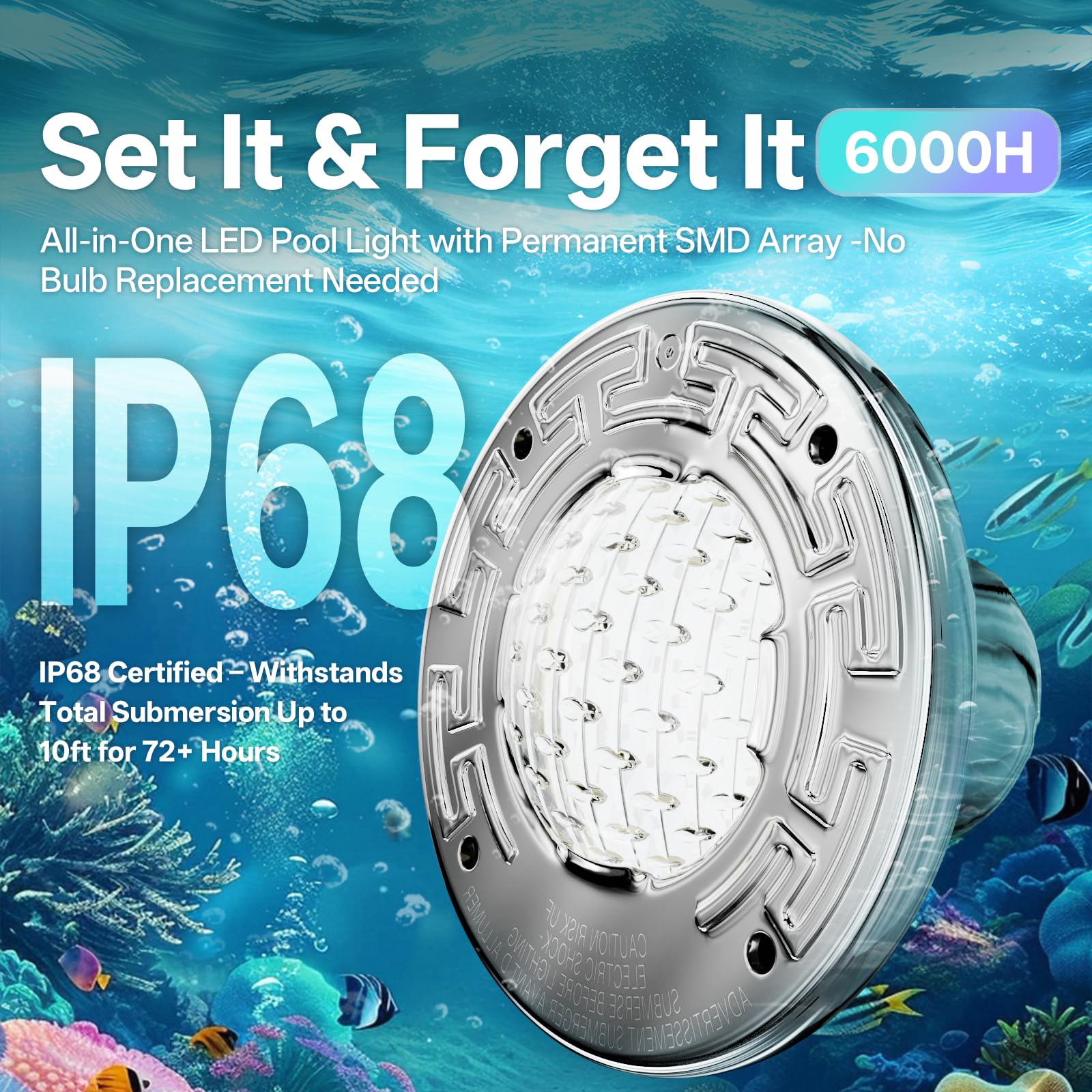 Snapklik.com : PROPART 6 Inch Inground Pool Light Replacement, 12V RGBW LED