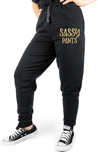Amazon.com: Sassy Pants Glittery Cozy \u0026 Comfy Diva Pantalones de chándal  para mujer : Ropa, Zapatos y Joyería