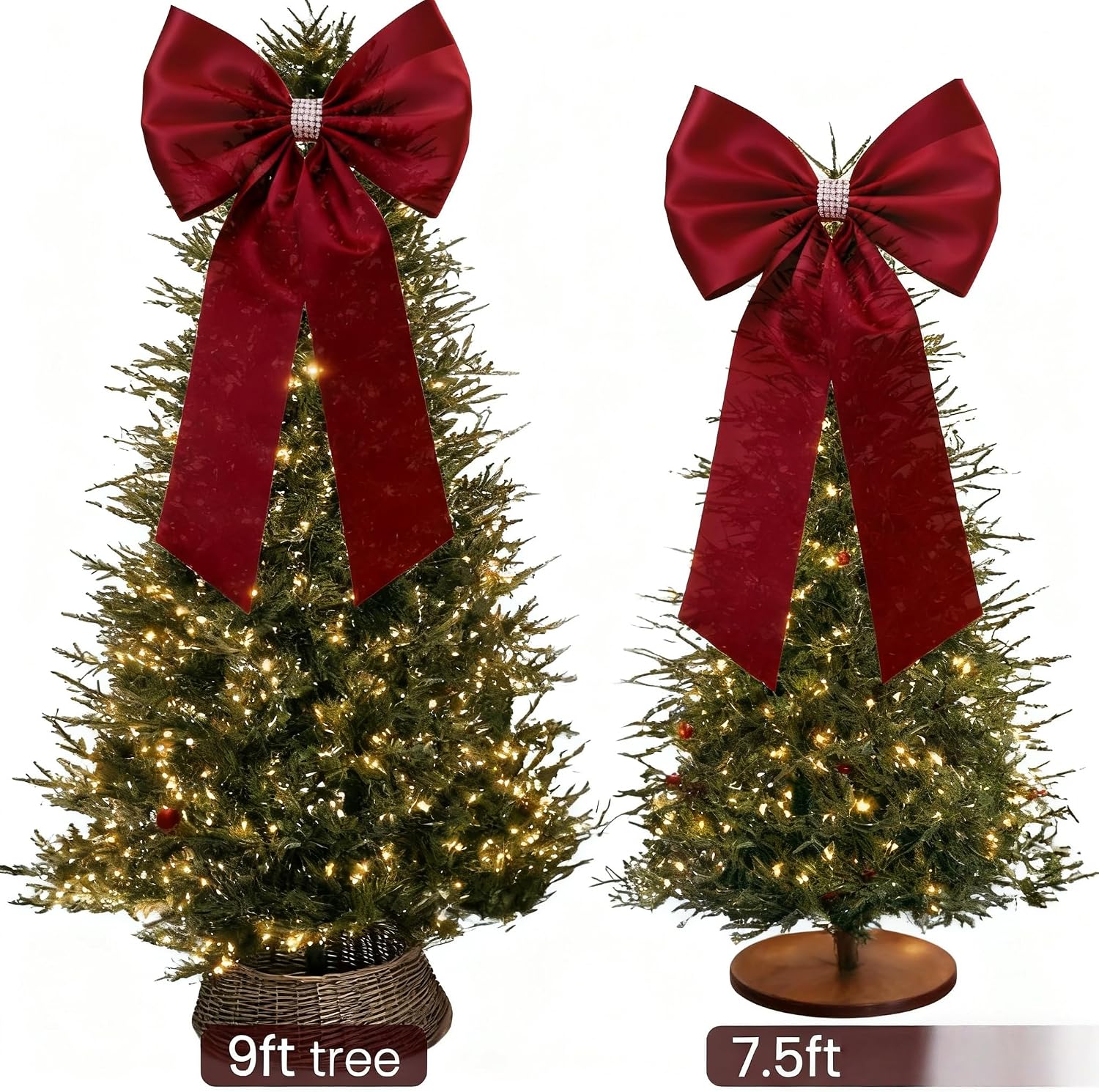 Meseey Giant Satin Bow 27x39 Inch Extra Large Decorative Bow for Christmas Tree Topper,Party,Home Wall,Baby Shower & Birthday Decor（Dark Green