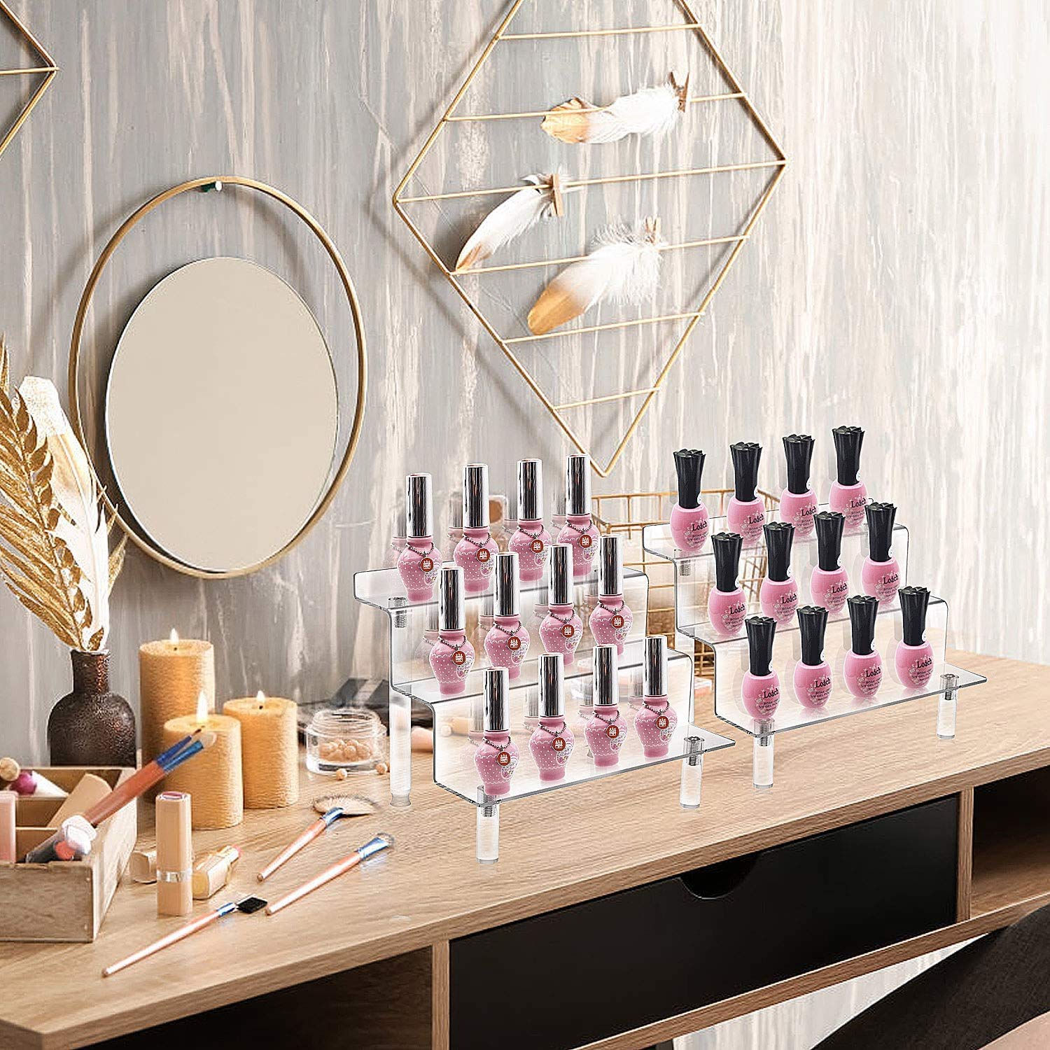 Grarry Acrylic Stands for Display, 3 Pack Clear Display Shelf Riser for