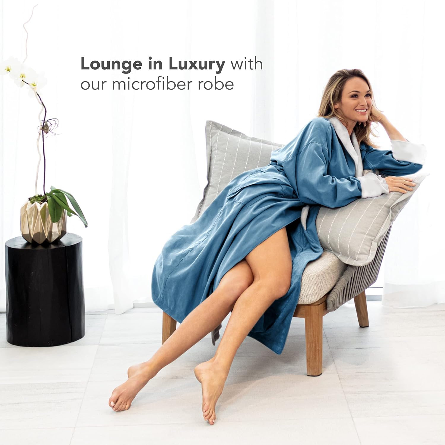 Women's Microfiber Robe by BOCA - Luxury Hotel Bathrobe, Long Spa Robes for Women - Generous Sizing - Image 5