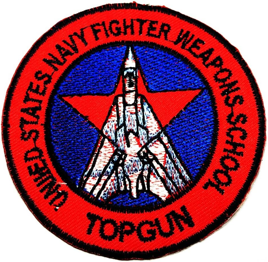 TOP GUN Navy Fighter Pilot Military Fancy Dress logo Patch Sew Iron on Logo