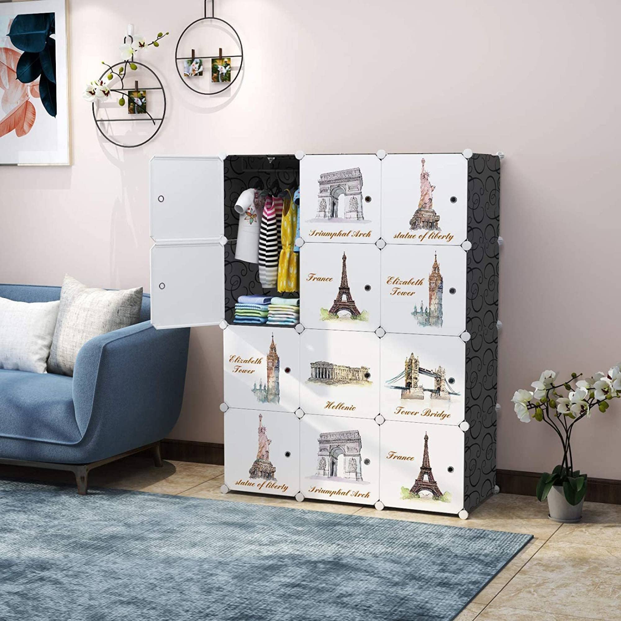 AYSIS Multipurpose Portable Baby Wardrobe Organizer, Foldable, Collapsible DIY Plastic Wardrobe Organizer for Clothes (DIY Plastic) Black, 12 Layer (B09MS2SLK6) Amazon Price History, Amazon Price Tracker