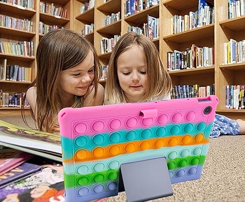 Miniatura 69 de Funda de silicona con mango giratorio de 360 grados, correa de mano, correa de hombro/soporte para bolígrafo compatible con Samsung Galaxy Tab