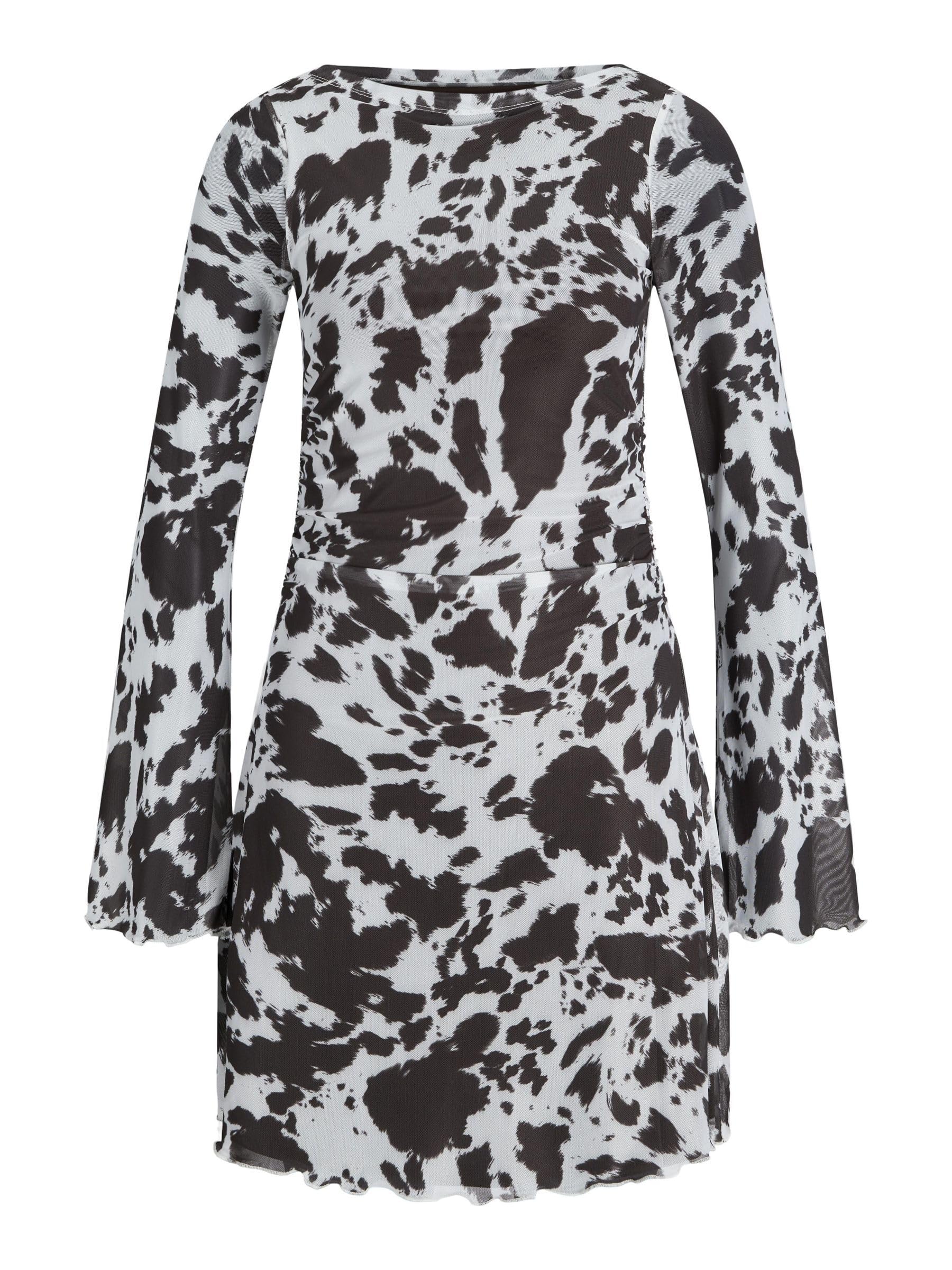 JJXX Damen Jxminna Mesh Ls Dress WVN, Black Coffee, XS EU