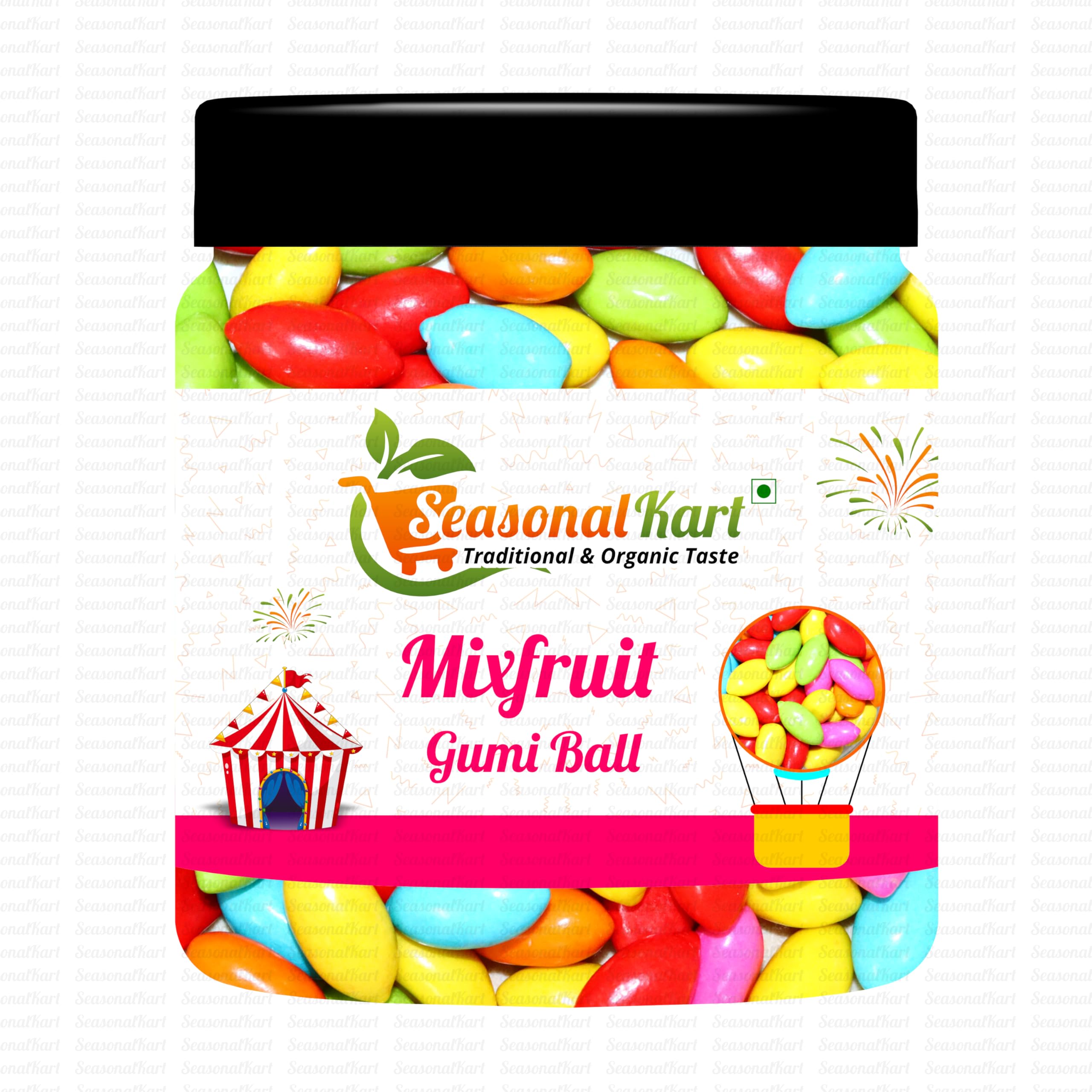 TASTY GUMI MIXFRUIT BALL PURE VEG (100 PIECE APPROX) 2