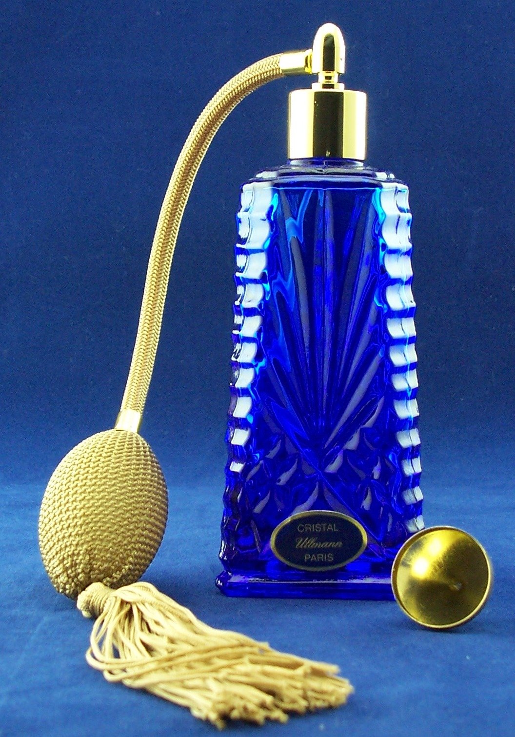 Borlas vaporizador triangular azul cobalto para decoración de tocadores y baños clásicos