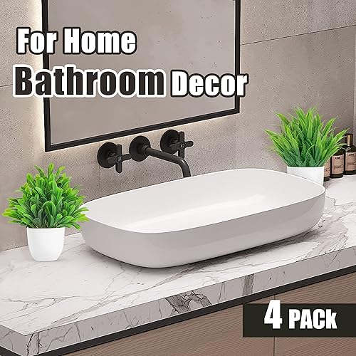 Miniatura 6 de Miracliy Paquete de 4 mini plantas falsas artificiales de eucalipto en maceta para el hogar, oficina, granja, baño, mesa, decoración de interiores