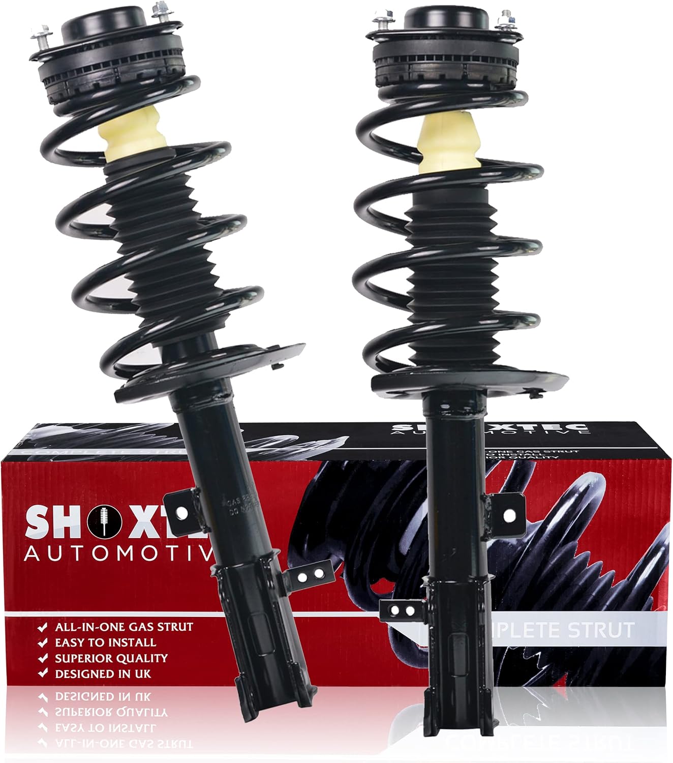 Shoxtec Front Pair Complete Struts Replacement For 2008-2014 Dodge Avenger; 2007-2010 Chrysler Sebring Coil Spring Shock Absorber Repl Part No. 171131 171130