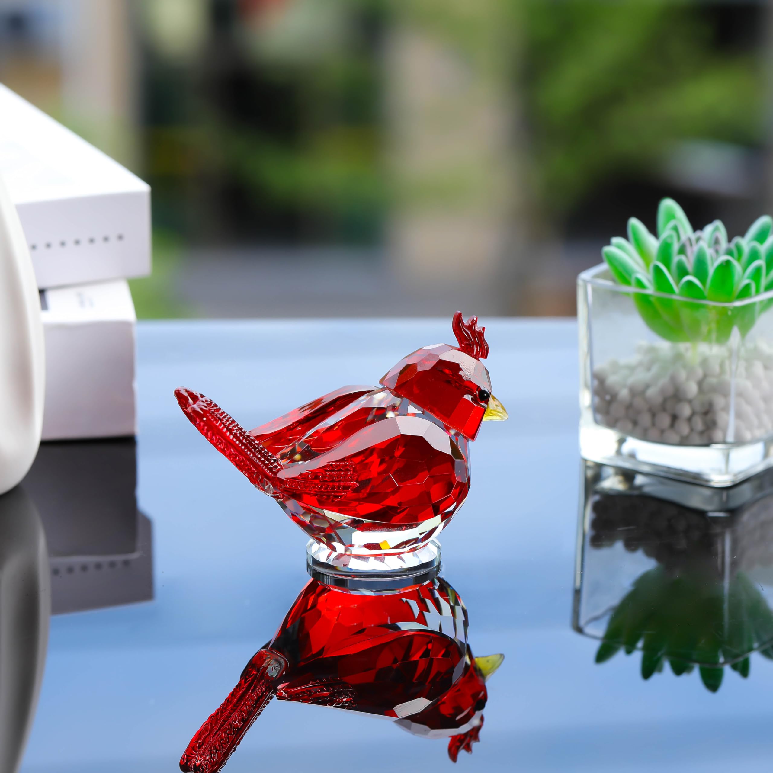 中国 鳥の置物　f2220212 Amazon.com: Qianwei Red Crystal Bird Figurine Collectible