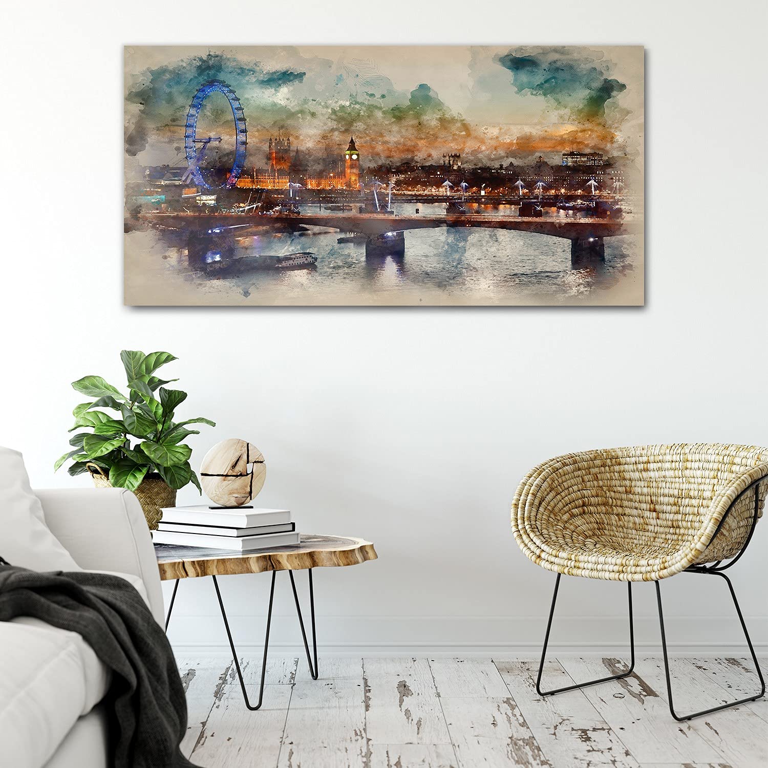 Coloray Pintura acrílica 100x50cm Arte Vidrio Acrílico Mural Sala De Estar Cuadro De Pared - London Devil Mill