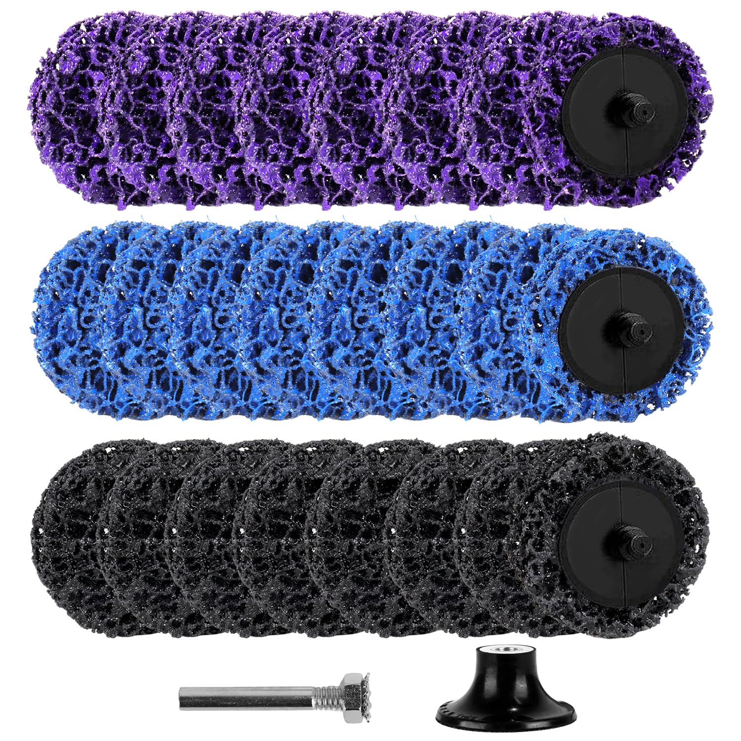 24 Stück CSD Scheibe,50mm Grobreinigungsscheibe,CSD Scheibe Schleifscheibe, Reinigungsscheibe Set,Schleifscheiben für Winkelschleifer,für Oberflächenbearbeitung, Metall, Edelstahl(3 Farben)