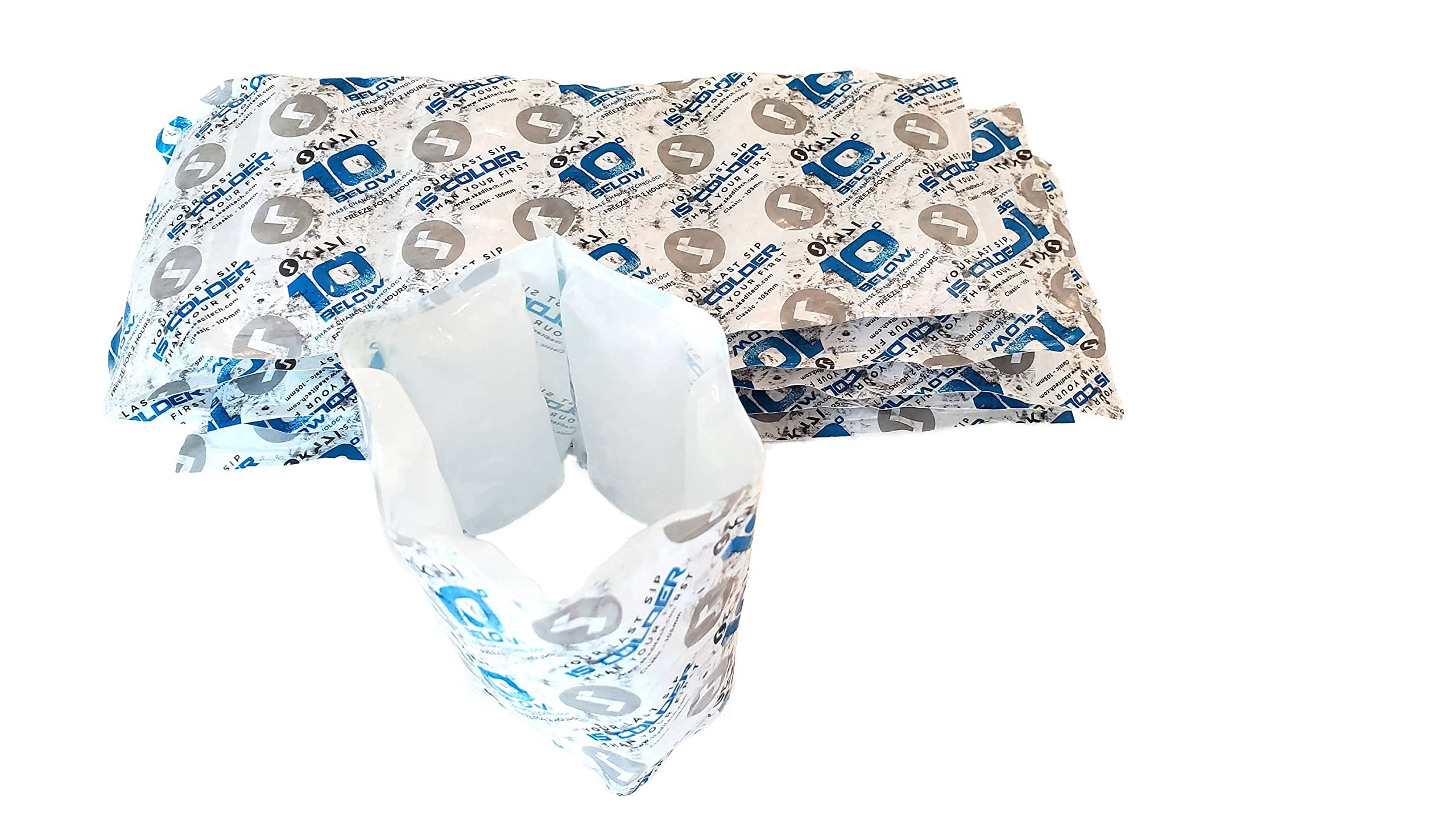 SKADI 10 Below Classic Party Pack - 6 Freezable ThermPaks | Colder Than Ice | Cools Your Drink to Zero and Below! | for Use with 10 Below Classic Can and Bottle Cooler