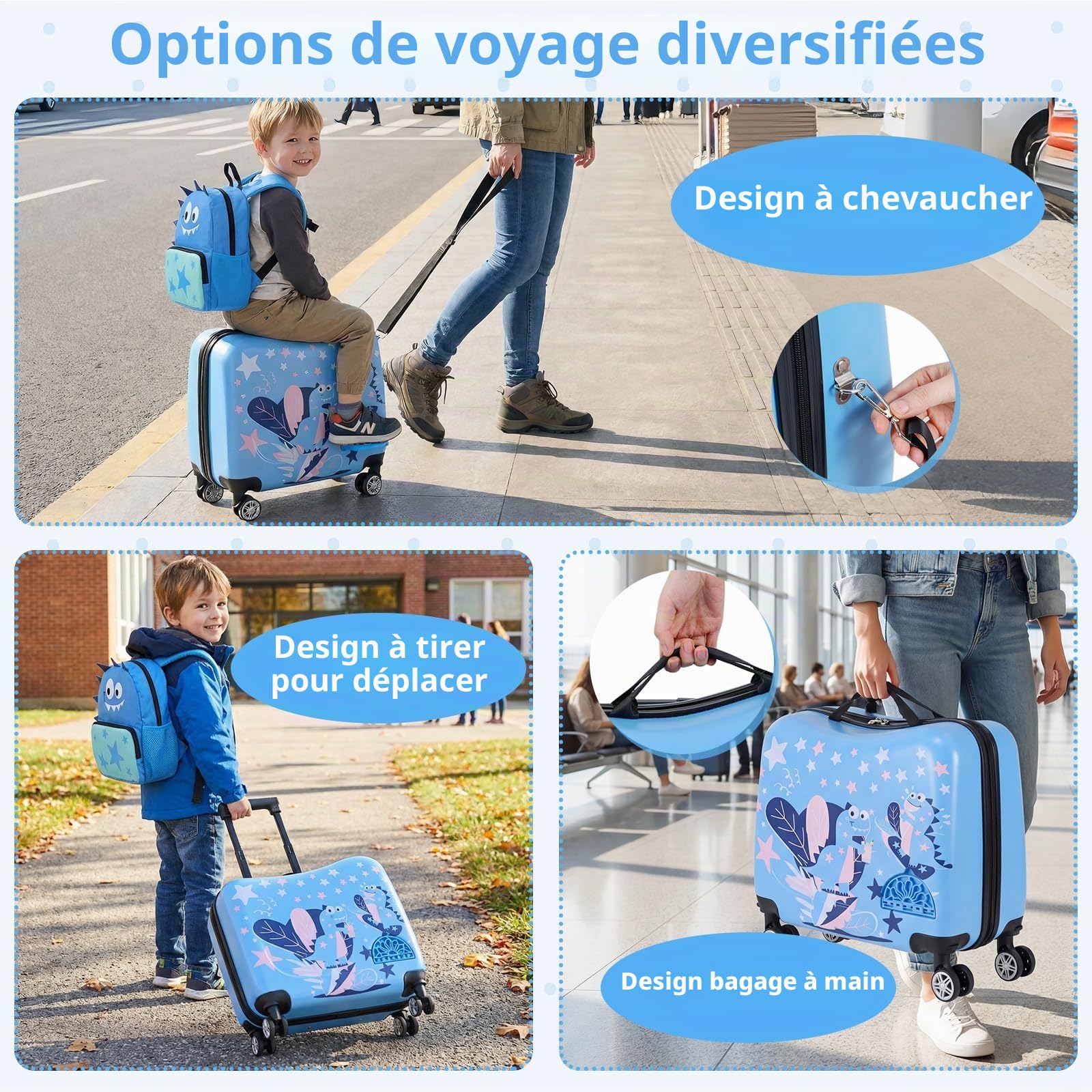 SOARS Valise et Sac à Dos Enfant 58 kg, Matériau Sûr et Durable, Léger de 2,5 kg