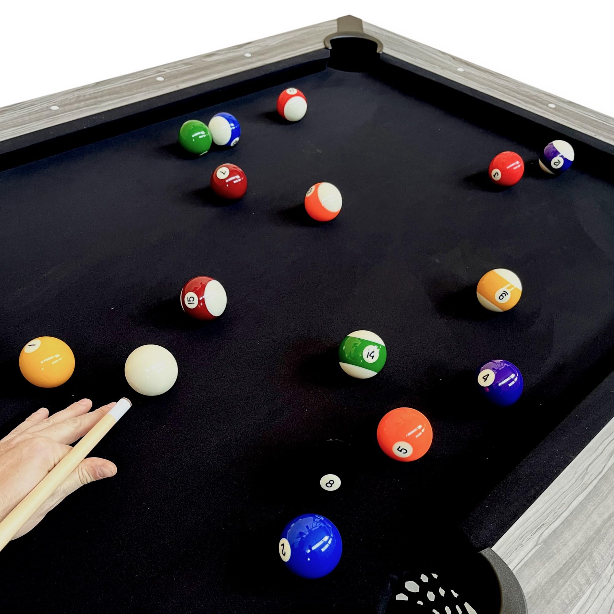 Mesa de billar profesional con accesorios – Mesa de billar para adultos diseño negro – 2,1 m Neptune