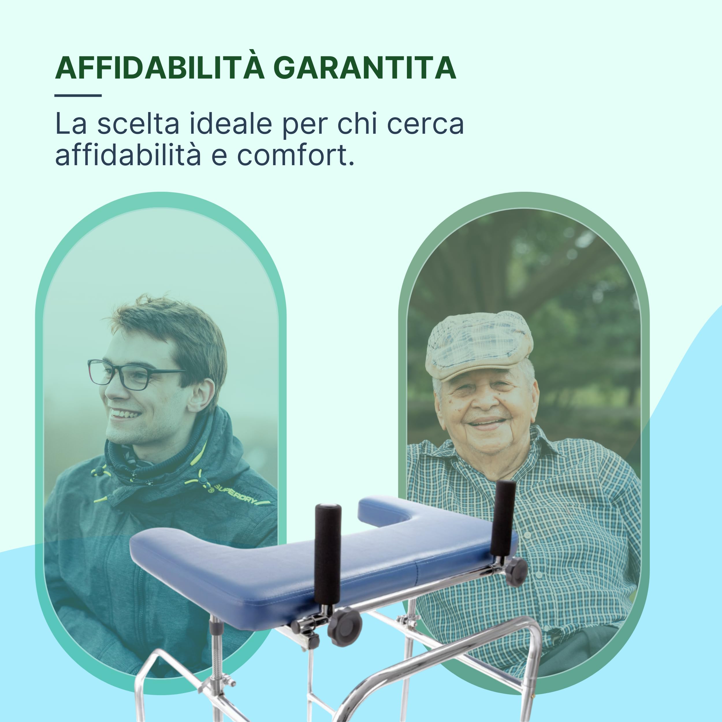 Tavolino Imbottito per Deambulatore e Rollator, 66x41 cm | Appoggio Antibrachiale Alto 10 cm, Superficie Imbottita per Appoggio a Tavolo