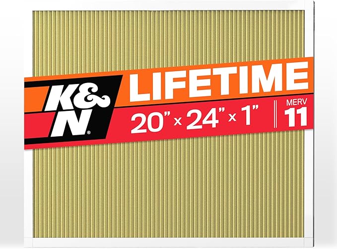 K&N 20x24x1 HVAC Furnace Air Filter, Lasts a Lifetime, Washable,