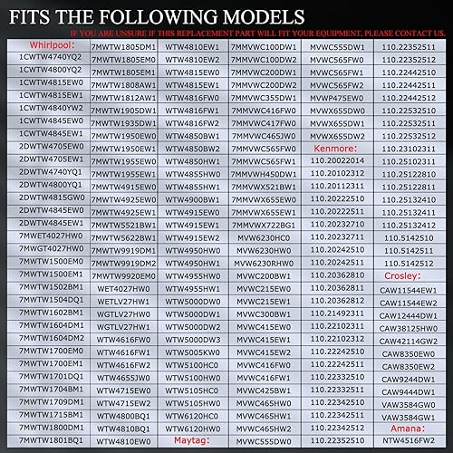 Miniatura 6 de Actuador de cambio de arandela W10913953 49tyz-e120a1 compatible con Whirlpool Maytag Kenmore Amana WTW5000DW1 MVWX655DW1 NTW4516FW3, reemplaza