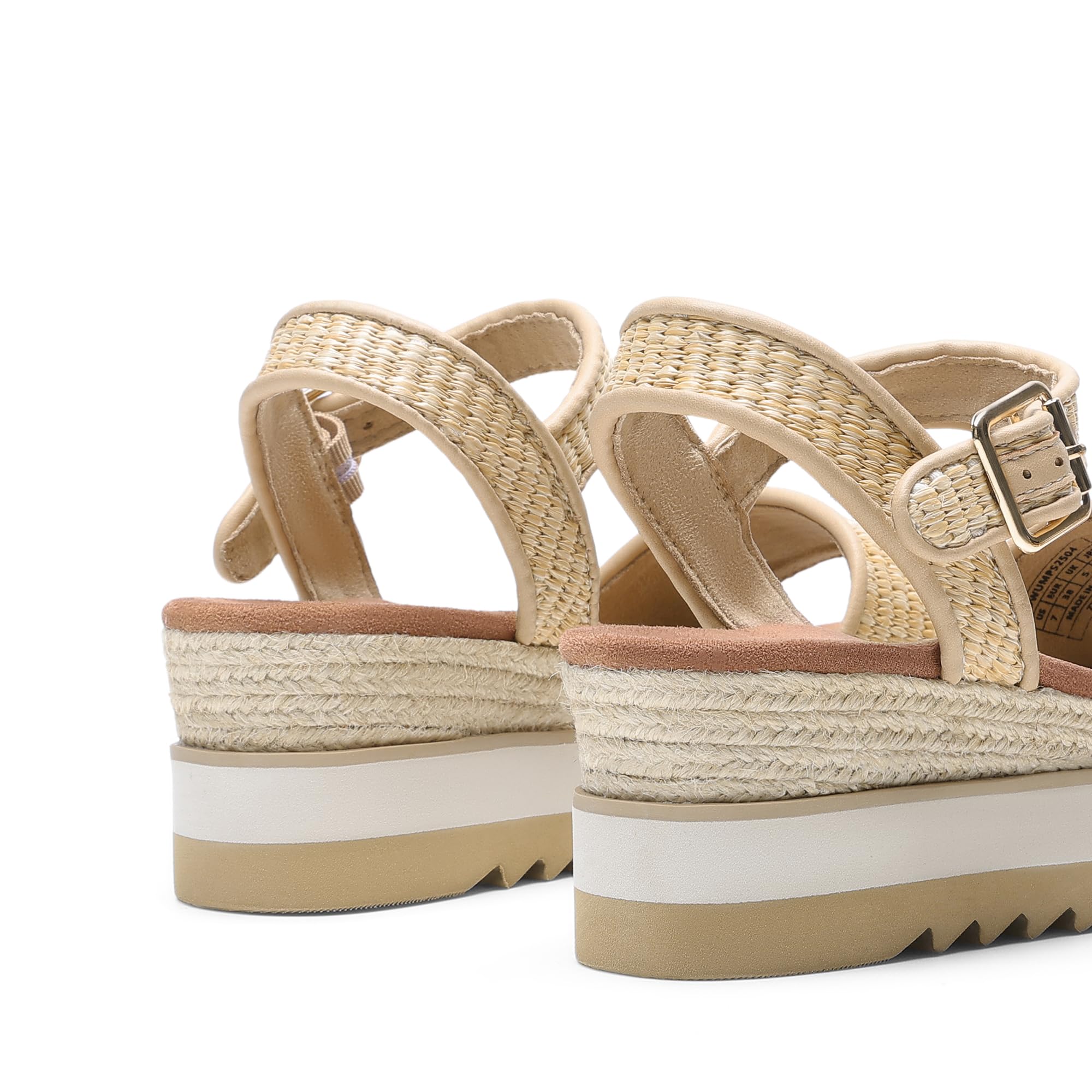DREAM PAIRS Damen Espadrilles Sandalen mit offener Zehenpartie elegante Plateau Sandals zum Hineinschlüpfen