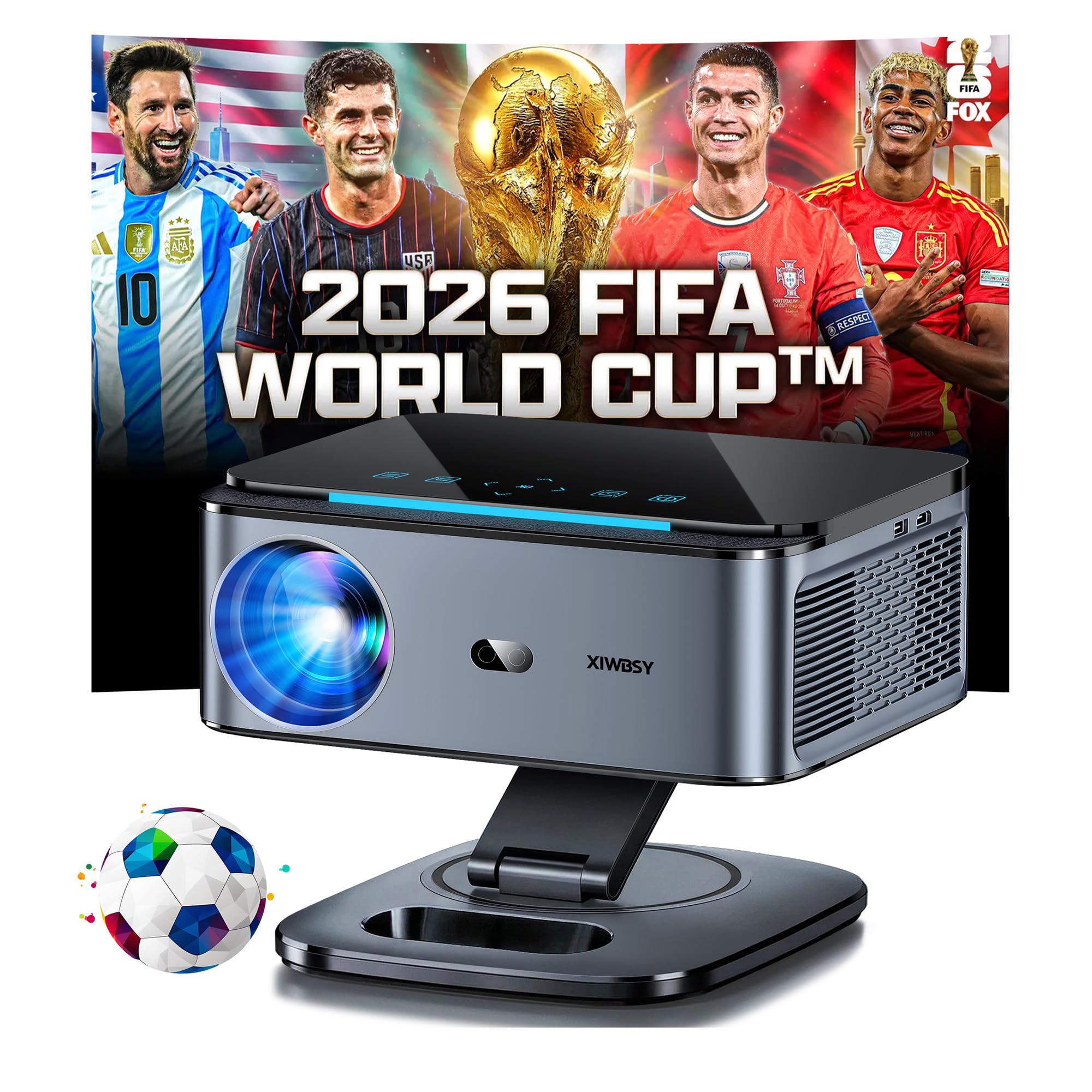 Proyector 4k【FIFA World Cup/1500 ANSI/Google TV】 XIWBSY Projector Control por Voz, Autofokus, Proyector GTV 38000 Lúmenes, Apps Oficiales/Live TV, Projectore Bluetooth para Cine en Casa
