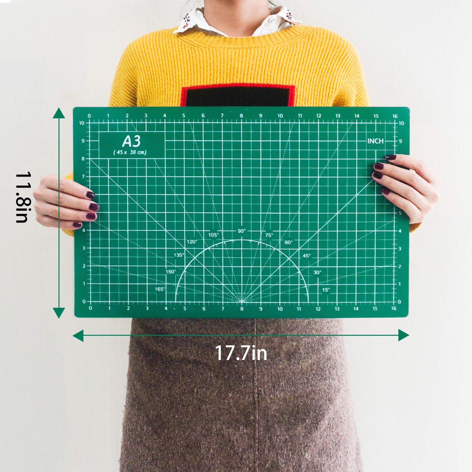 Self Healing Cutting Mat 12x18 for Sewing 2 Packs Double Sided 5-Ply PVC Non-Slip Cutting Mats for Crafts,Quilting,Fabric,Scrapbooking Project A3 2