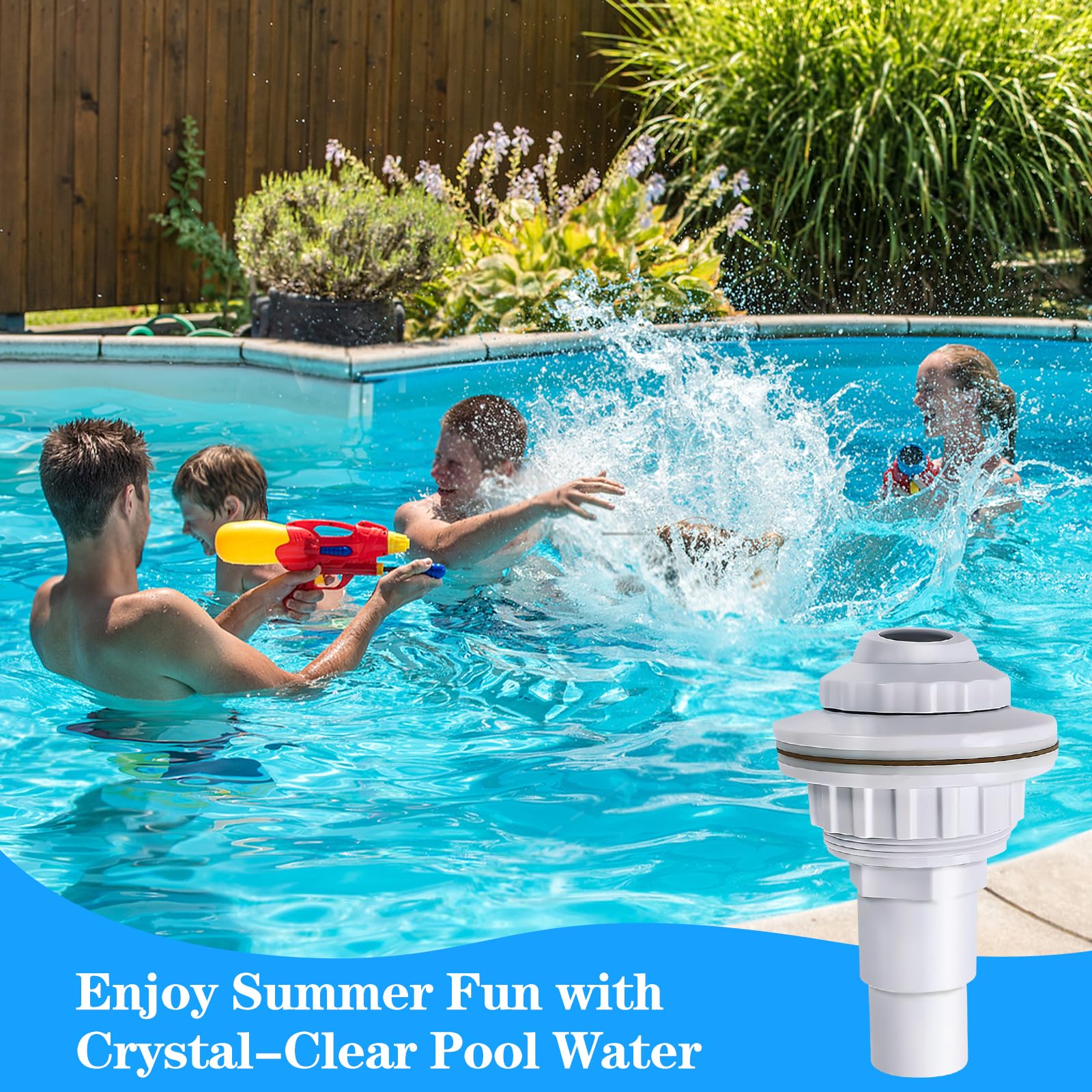 Buse d'entrée pour Piscine Réglable, Buse de Refoulement avec Tête Pivotante 32 mm 38 mm