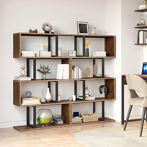 Miniatura 7 de YITAHOME Estantería de 5 niveles, estantería y estantería en forma de S, estantería industrial independiente multifuncional decorativa para sala de