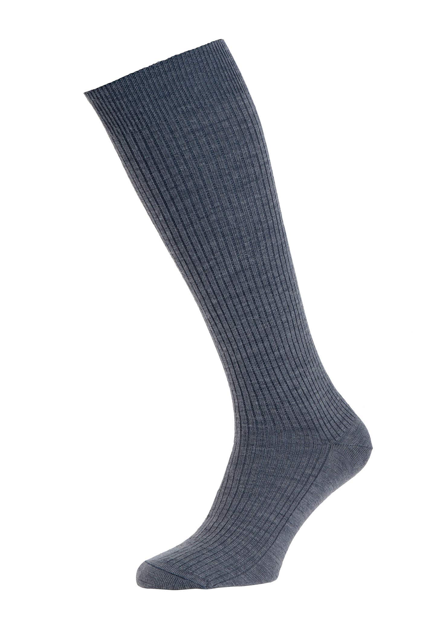 HJ Hall Immaculate long knee length mens socks HJ77 (11-13, Mid Grey)