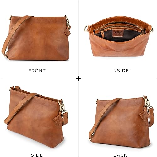 Miniatura 6 de BERLINER BAGS Vintage Genuine Leather Shoulder Bag Marbella M, Crossbody Purse for Women, Satchel Bag