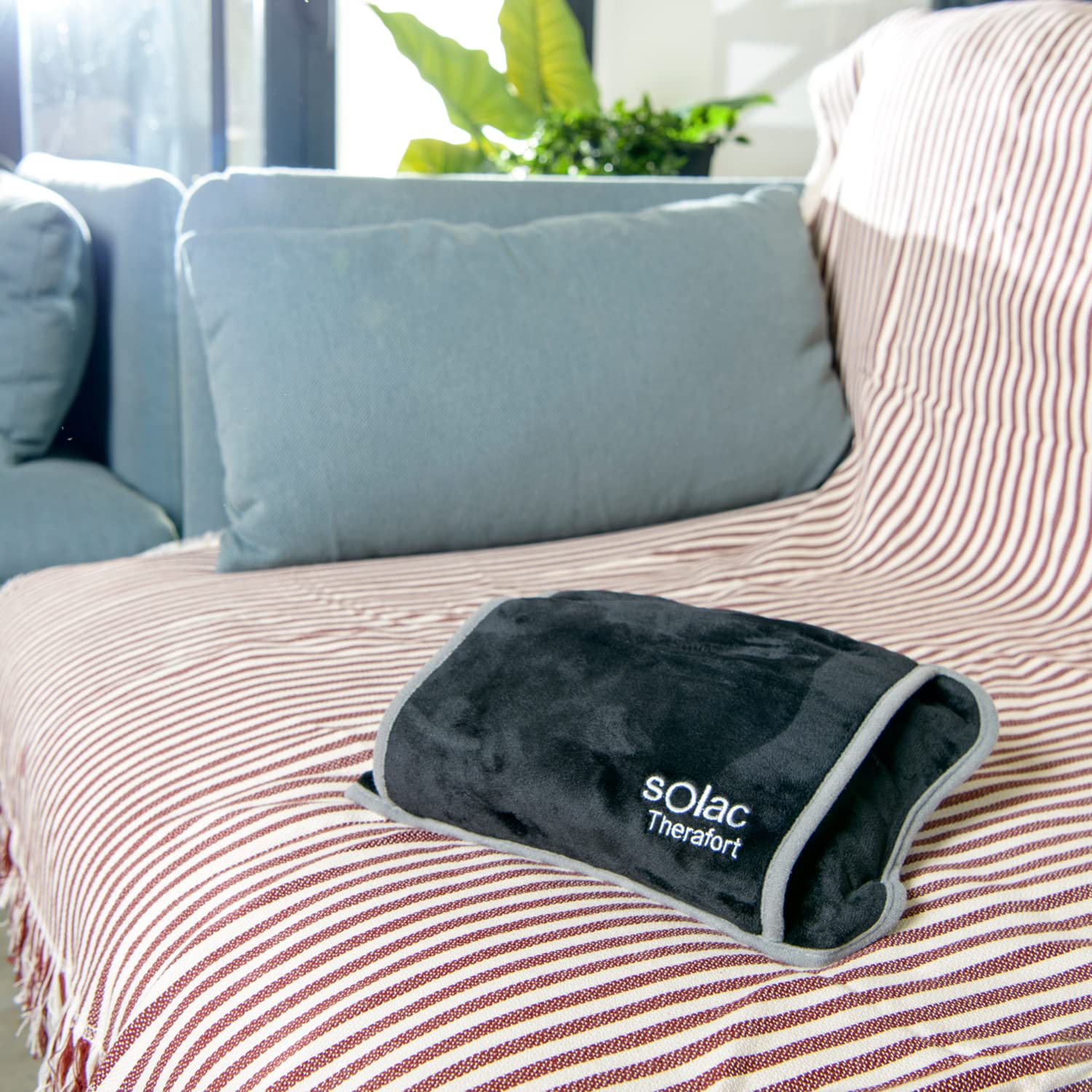 Solac - Bolsa de Agua Térmica Caldea | 360 W | Ergonómica | Autonomía de 120 Minutos | Conector Extraíble | Tacto Suave | Tejido Transpirable | para calientar Cama | Saco Térmico con Funda