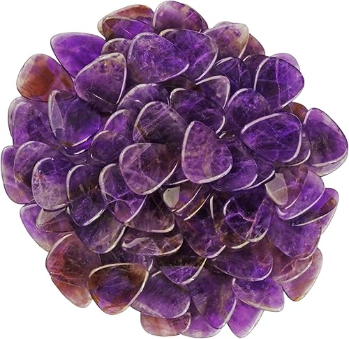 Miniatura 3 de Púas de guitarra o bajo de piedra amatista, calibre ultra pesado de 0.118 in, forma 351, piedras preciosas especiales hechas a mano, 1 paquete