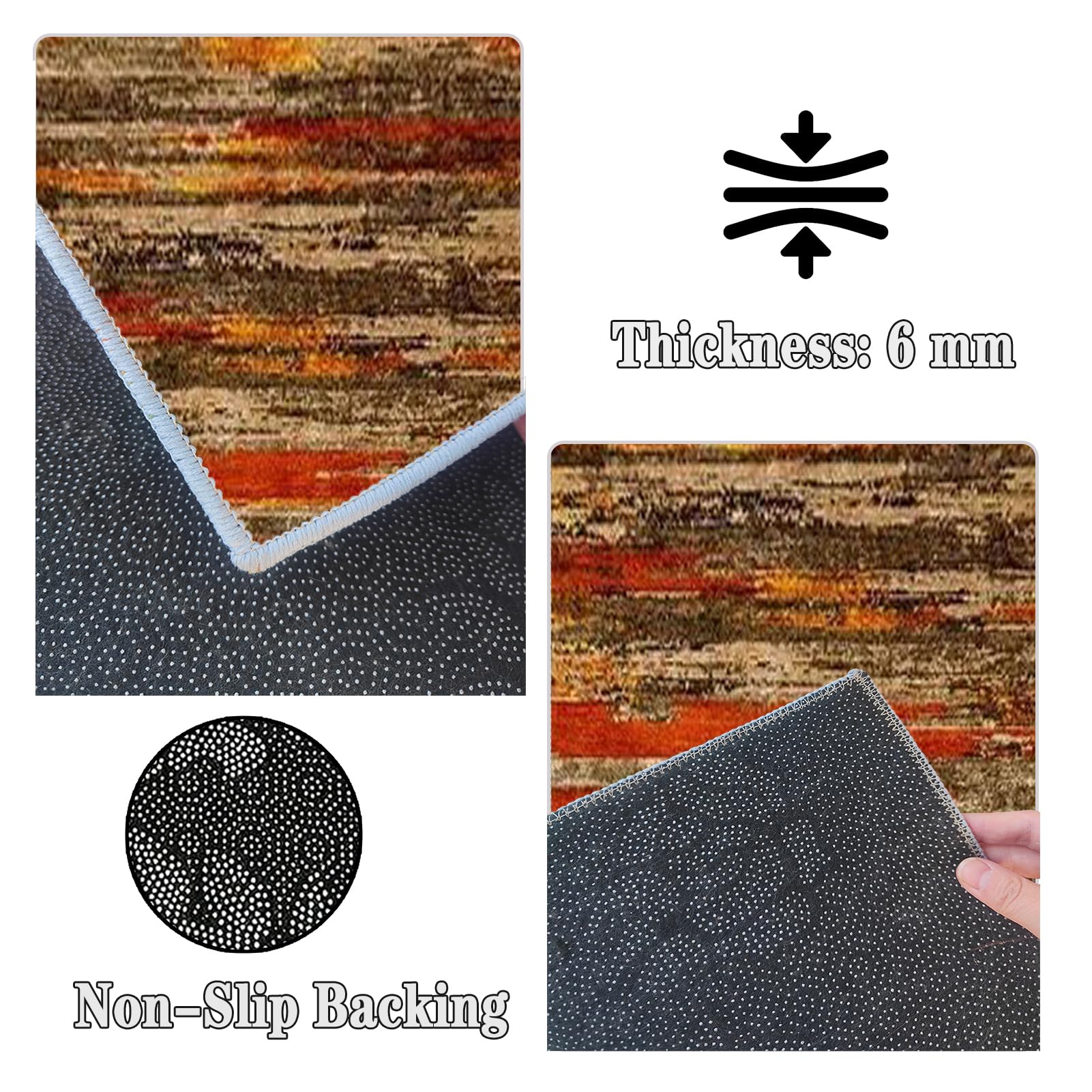 Tapis de Couloir Long pis de Cuisine Lavable antiderapant Tapis d'entrée Interieur 80 x 120 cm Tapis de Passage Tapis Chambre Tapis Cuisine Devant Evier Absorbant pour Salon Passage Chambre