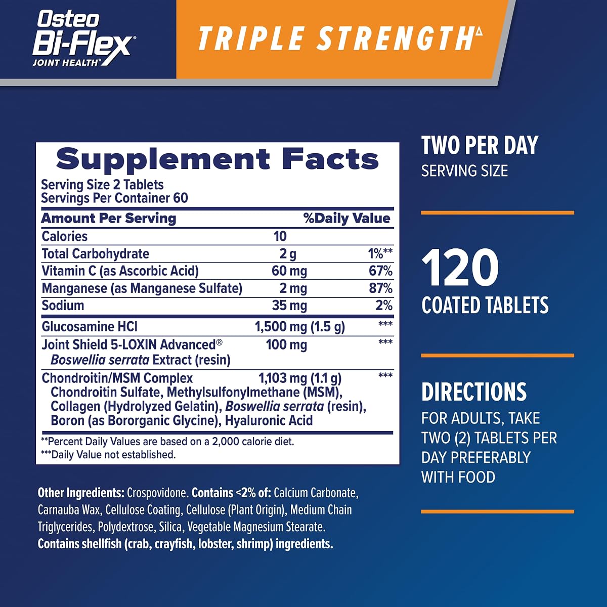Osteo Bi-Flex Triple Strength Glucosamine Chondroitin Supplement, 120 Count 120 Count (Pack of 1) image 1