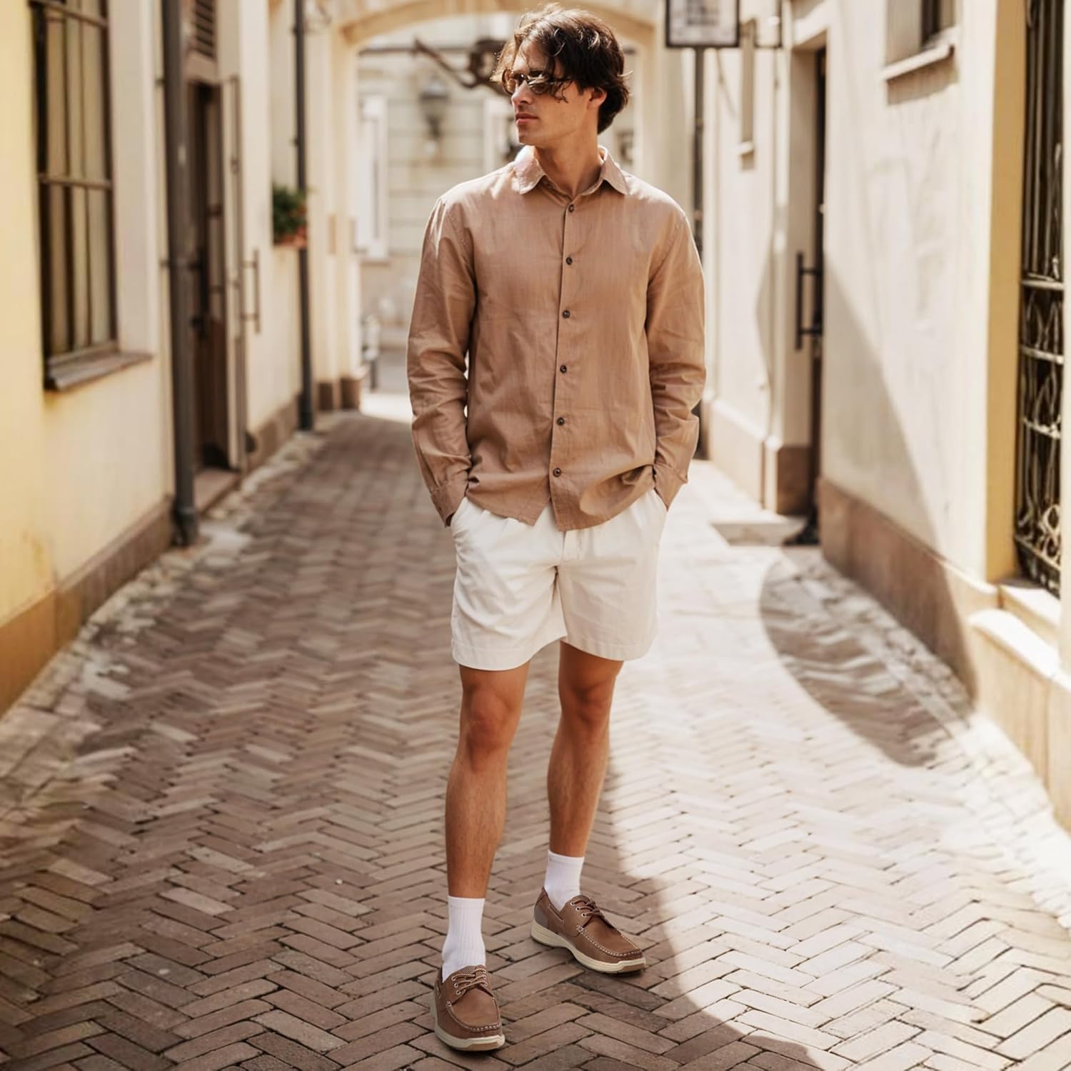 Vostey Men's Loafers & Slip-ons 3-Eye Boat Shoes Men Comfortable Casual Loafers for Men - Image 2