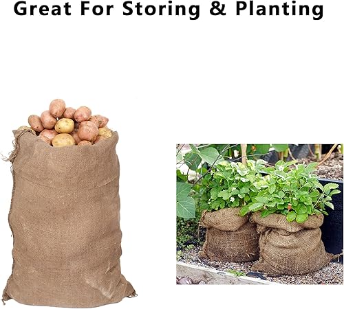 Miniatura 7 de Alytree Paquete de 6 bolsas de carreras de arpillera para patatas de 24 x 40 pulgadas, juegos de césped al aire libre para niños y adultos, juegos