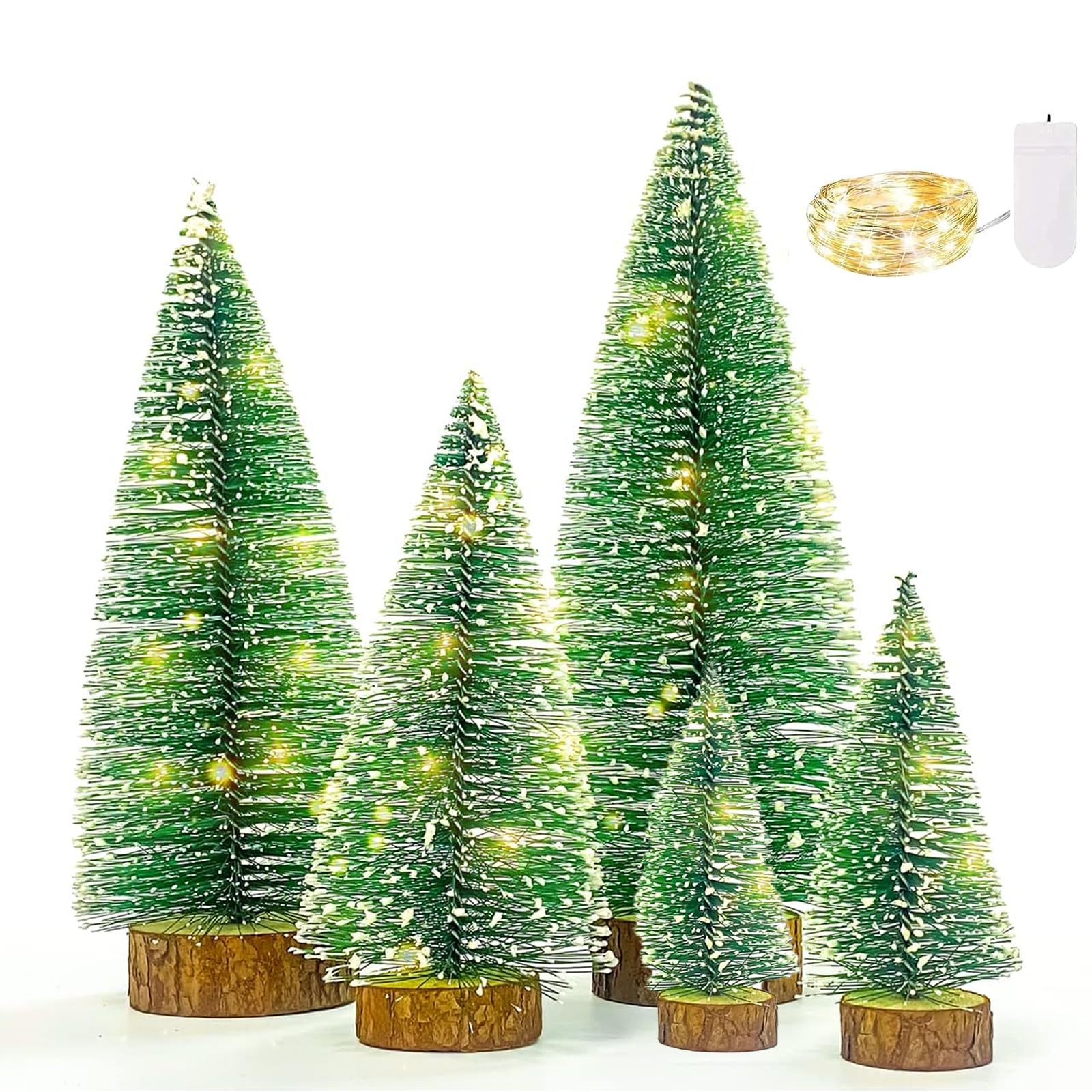 RUXNE Mini Christmas Tree of 5pcs,Christmas Decorations,Artificial Tree Tabletop Trees for Holiday Party DIY Room Decor Home Table Top Christmas Decorations Diorama Models