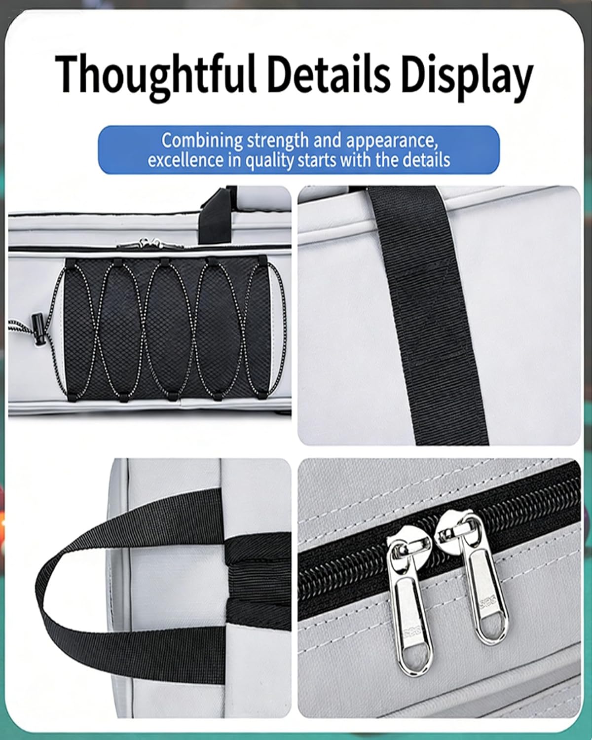 Pool Cue Bag Backpack Straps, 4x5 Soft Pool Cue Case, Can Holds 4 Butts and 5 Shafts, Multi-Pocket and Multi-Purpose Design, Perfect For Billiards Enthusiasts and Valentine's Day Gifts