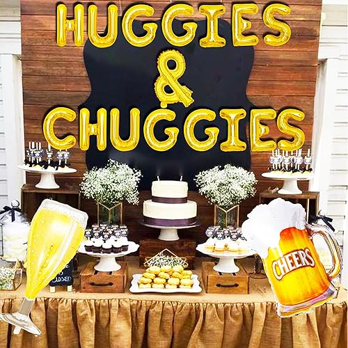 Miniatura 3 de JeVenis Huggies and Chuggies - Decoraciones de fiesta de Huggies and Chuggies, letrero de revelación de género, decoración de fiesta de pañal para