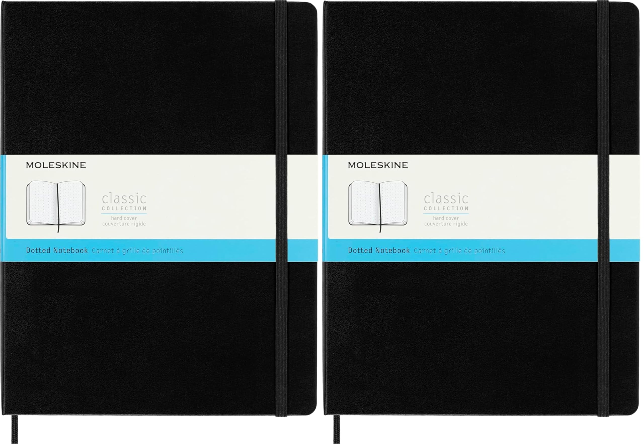 Moleskine Notizbuch, Punktraster, harte Hülle, XL, schwarz (Packung mit 2)