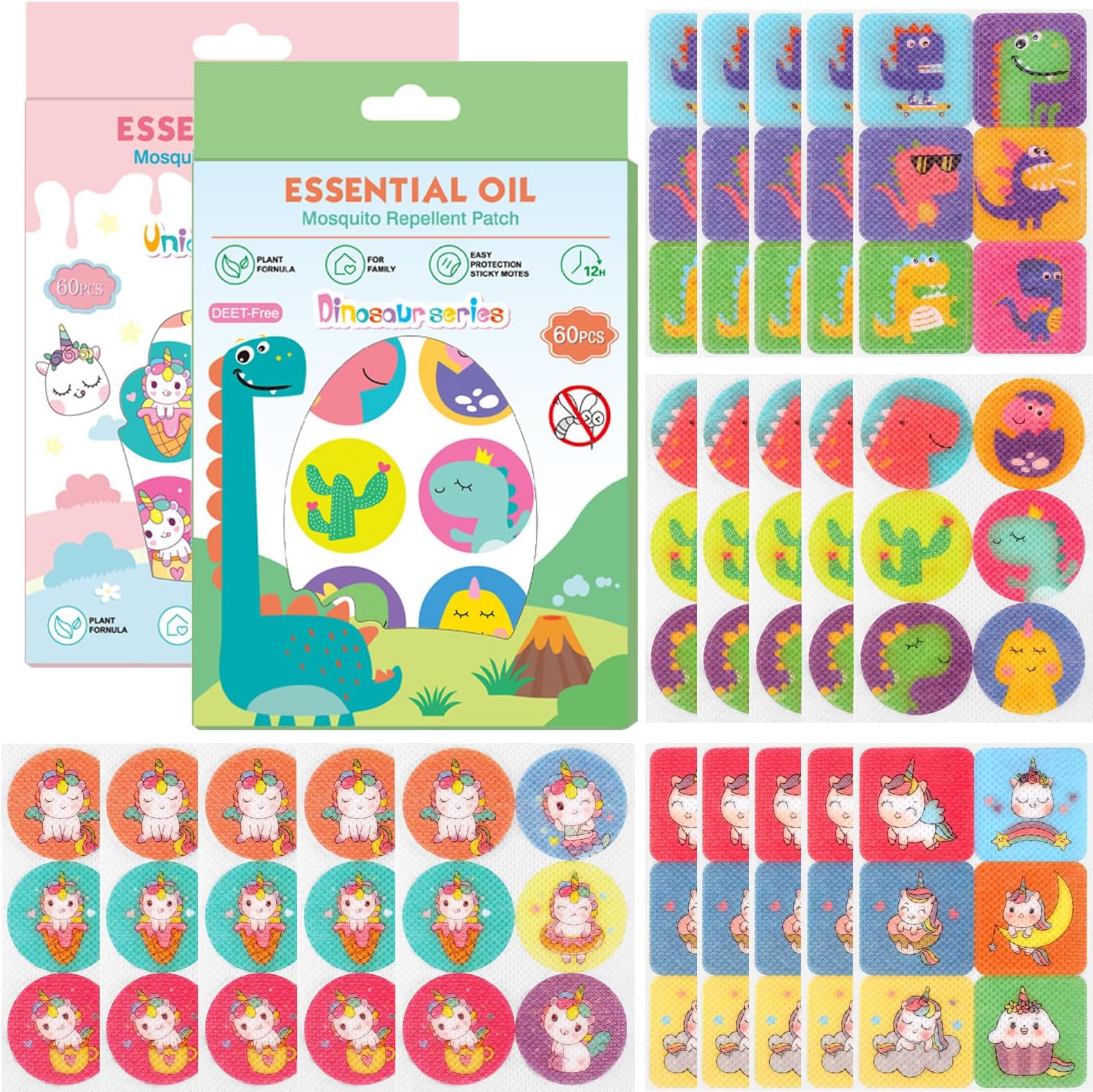 Mosquito Repellent Patches, 120 Pcs Mosquito Repellent Stickers Natural Pure Essential Oil Anti-Mosquito Patches for Kids Adult Outdoor Indoor Camping Travel, Offer 24 H Protection