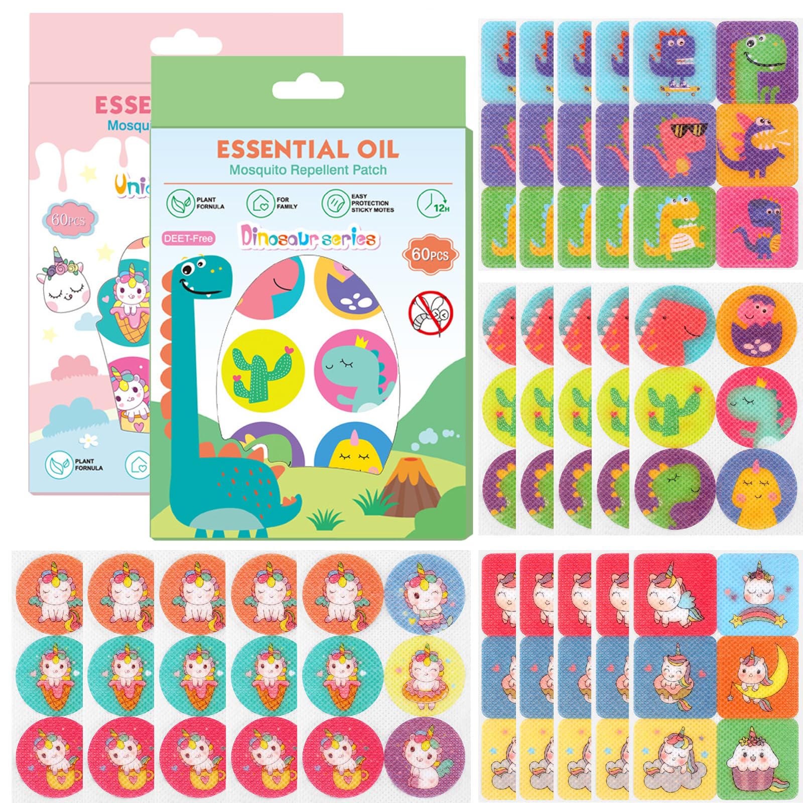 Mosquito Repellent Patches, 120 Pcs Mosquito Repellent Stickers Natural Pure Essential Oil Anti-Mosquito Patches for Kids Adult Outdoor Indoor Camping Travel, Offer 24 H Protection
