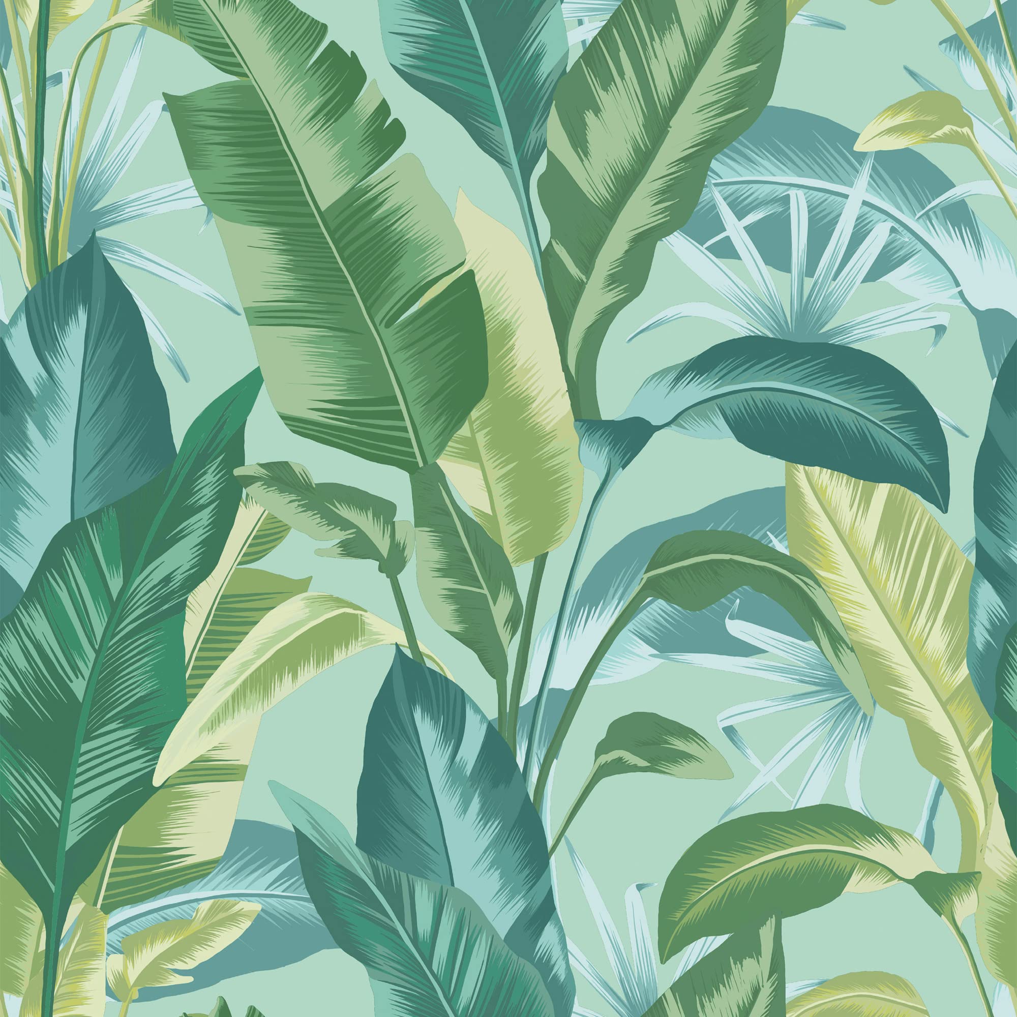 Envy Leaf It Out Twilight Wallpaper | Paste The Wall Application | Blue Leaf Wallcovering | Eco-Friendly