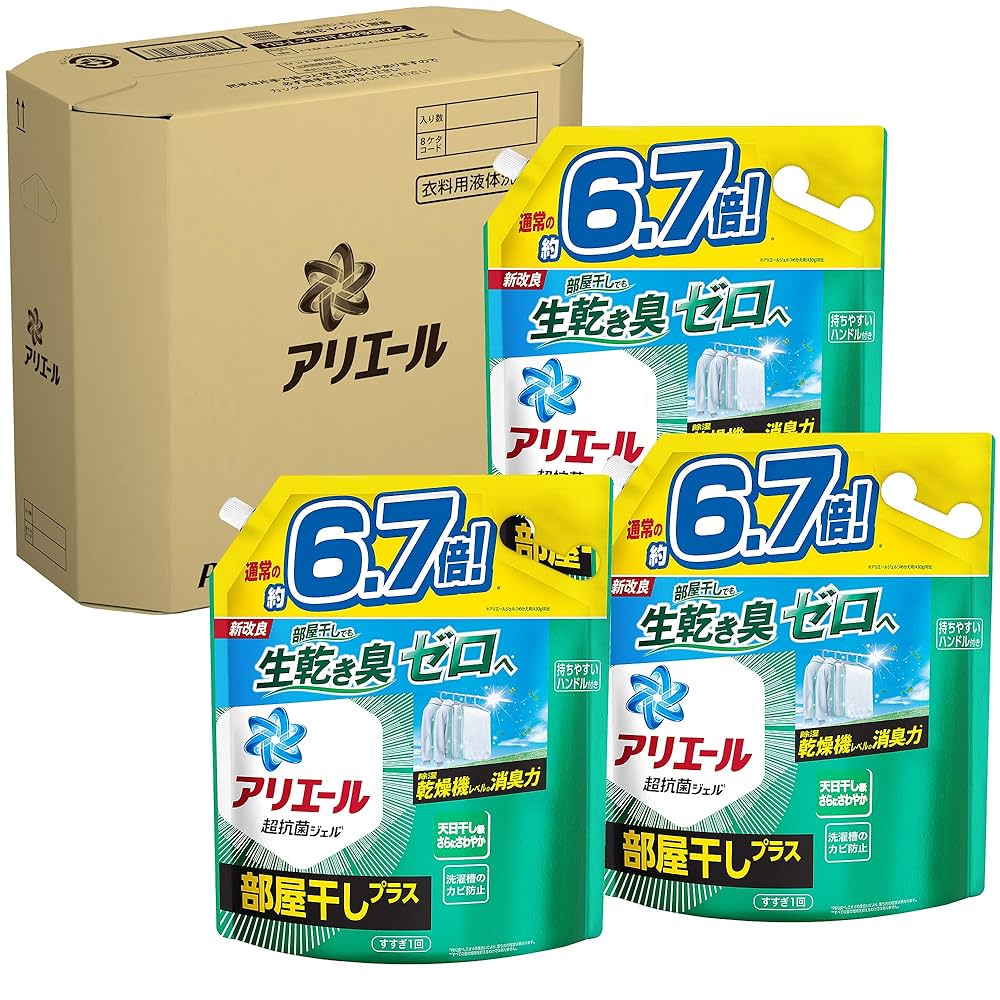 アリエール 部屋干しプラス 洗濯洗剤 液体 詰め替え 約6.7倍×5 Amazon.co.jp: [大容量] アリエール 部屋干しプラス 洗濯洗剤