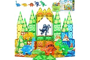 Dinosaur Toys Magnetic Tiles 3D Movable Dinos for Kids