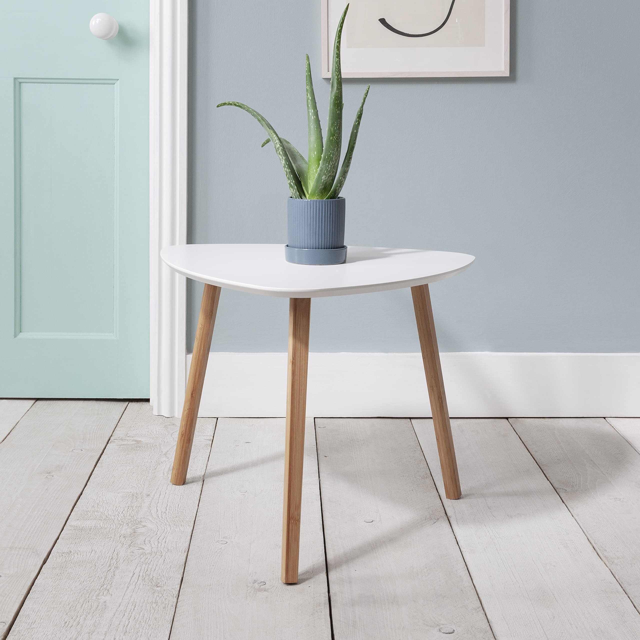 Noa and Nani Malme Side Table Occasional Large In Classic White And Natural Pine