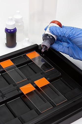 Miniatura 2 de Bandeja de tinción deslizante personalizable, capacidad para 18 diapositivas, color negro